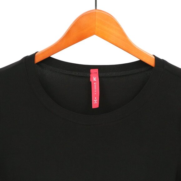 IC Collection Layered Sleeve with Mesh Long Sleeve Black Knit Tunic Top S - Picture 3 of 6